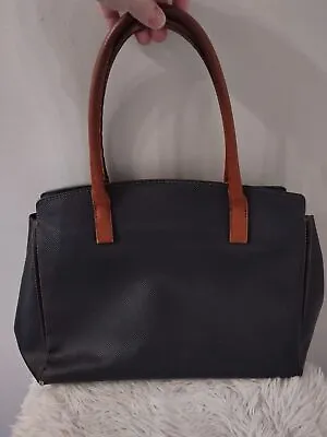 Bottega Veneta Marco Polo Shoulder Tote Bag PVC Black/Brown Leather Trim Straps • $89.99