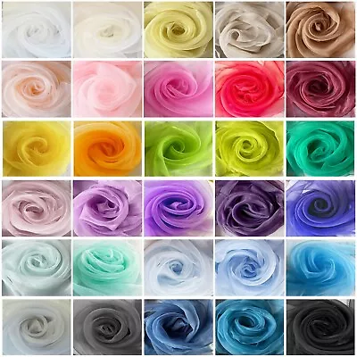 50 Colors Top Quality 140CM  Crystal  Organza Wedding Drape Fabric By Meters • £10.50