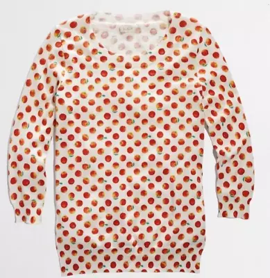J.Crew Charley Orange Print 3/4 Sleeve Lightweight Sweater-Size Medium • $22.99