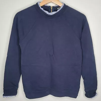 J.CREW MERCANTILE NAVY RUFFLENECK PULLOVER SWEATSHIRT Sz XS • $22.99