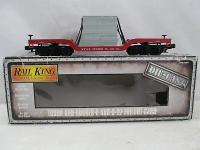 MTH Trains Rail King Santa Fe Die-Cast Depressed Center Flat Car W/ Transformer • $34.99