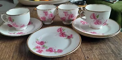 Art Deco ?Sweet Peasalisbury Bone China Cups And Teaplates. • £9.95