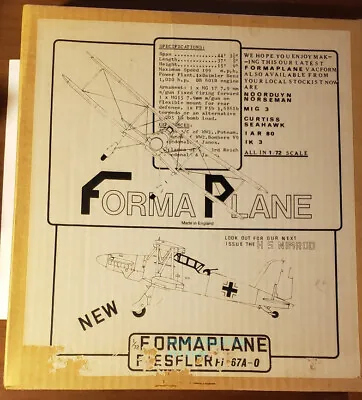 $17.99 • Buy Formaplane Fiesler Fi-167 A-O 1/72 Vacuform Kit