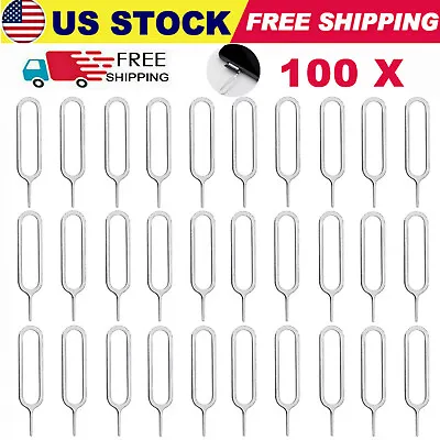 100X Sim Card Tray Pin Eject Removal Tool Needle Ejector For IPhone IPad Samsung • $5.91