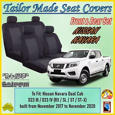 Tailor Made Seat Covers For Nissan Navara D23 NP300 Dual Cab: 11/2017 To 11/2020 • $154.98