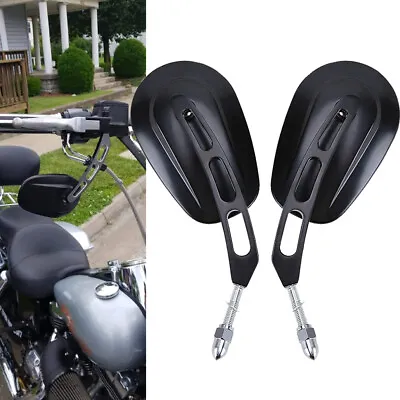 8mm Motorcycle Rearview Side Mirrors Fits For Harley Honda Chopper Bobber Custom • $29.39