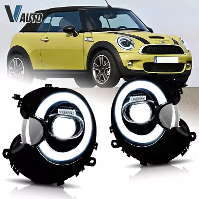 VLAND Full LED Headlights For 2007-2015 Mini Cooper R56 R57 R58 R59 LED DRL RING • $369.99