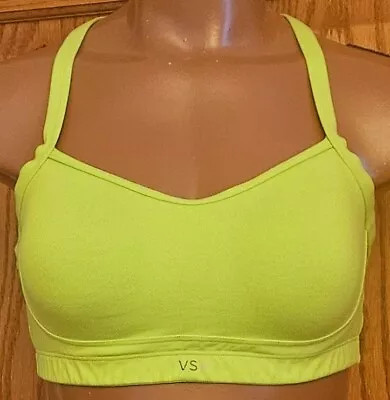 Victoria's Secret VSX Sexy Sport Bra Chartreuse Back Close Underwire Large • $18.95