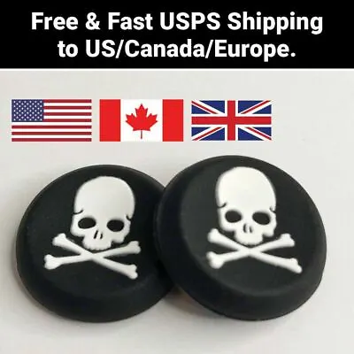 Skull And Crossbone Silicone Thumb Grip Caps For PS4 PS5 Xbox 360 Controller USA • $8.99