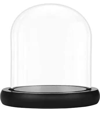 £10 • Buy BELLE VOUS Glass Dome Cloche Bell Jar With Black Wooden Base - 10cm 3.94 Inches 
