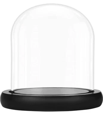 £10 • Buy BELLE VOUS Glass Dome Cloche Bell Jar With Black Wooden Base - 10cm 3.94 Inches 