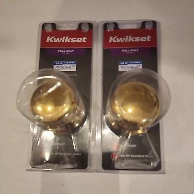 $18.99 • Buy 2 Pack Kwikset Brass Door Pull Knobs For Closets And Other Non Locking Doors