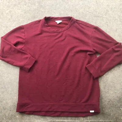 Orvis Sweater Womens Medium Maroon Crew Neck Fleece Casual Pullover * • $12.72