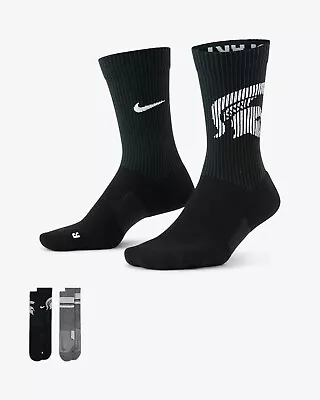Nike Michigan State Multiplier 2-Pack Crew Socks-Sz L(8-12) • $14.99