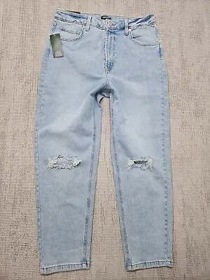Wild Fable Women's Super High Rise Distressed Mom Jeans Size 12 Light Blue • $13.99