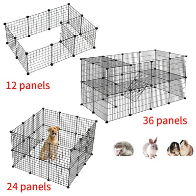 £58.99 • Buy 12/24/36 Panels Pet Cage Metal Playpen Dog Cat Rabbit Play Pen Wire Run Fence UK