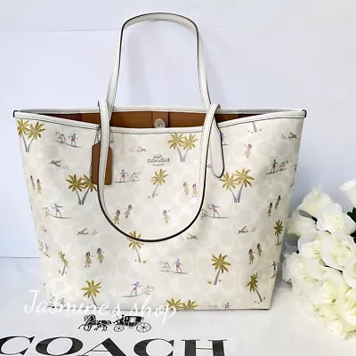 NWT Coach City Tote In Signature Canvas With Hula Print CJ601 • $229