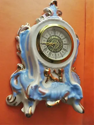 Rococo Meissen Style Porcelain Mantel Clock #3 With Mercedes Gebr.Hauser Watches • $94