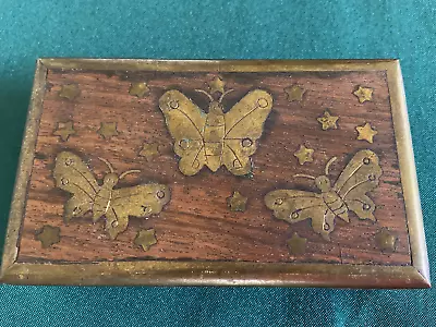 Ronald Reagan Library Wooden Butterfly Box Antique Brass Stars 5  • $26