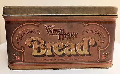 Vintage 1977 Ballonoff Tin Wheat Heart Bread Box - Brown • $19.95