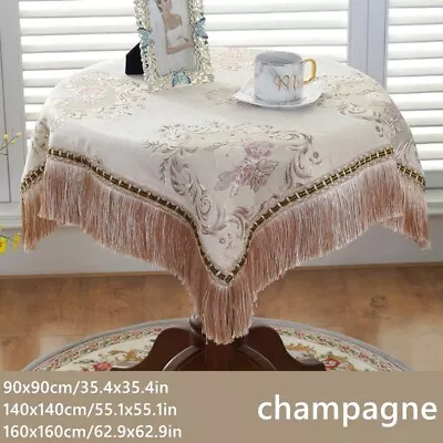 Chenille Tassel Tablecloth Floral Table Fabric Cover Jacquard Kitchen Decor Home • $45.85