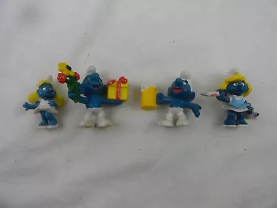 Vintage Smurf With Beer Mug Present And 2 Smurfette Figures Schleich Peyo • $19.99