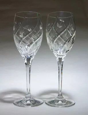 Two Mikasa English Garden Crystal Goblets 9  USED • $30