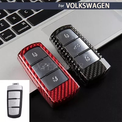 $57.04 • Buy Carbon Fiber Remote Key Case Cover Keyless Holder For VW Passat B6 CC Magotan