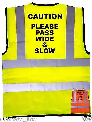 Please Pass Wide & Slow Horse Riding Print Hi-Vis Safety Vest S - 4XL Reflective • £8.13