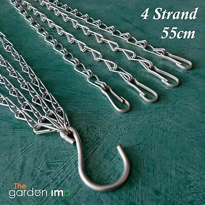 4 Strand Hanging Basket Chains Replacement Spare Clips Hook Basket Chain STRONG • £4.59