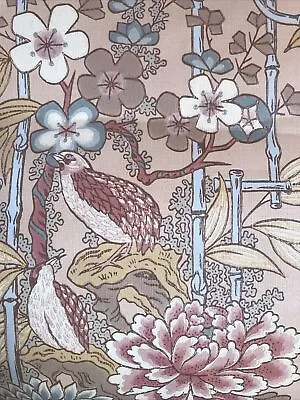 £12 • Buy Folk Floral Wallpaper Bird Flower Fabric Look Opened Vintage Roll Beautiful