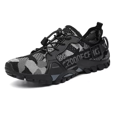 Outdoor Mens Breathable Walking Shoes Sport Hiking Trainers Casual Sneakers Size • £21.99