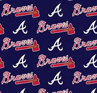 MLB Atlanta Braves 6631-B Cotton Fabric By The Yard • $19.95