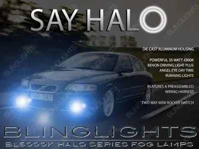 LED Blue Halo Angel Eye Fog Lamps Driving Light Kit For 2003-2009 Volvo S60R  • $119.97