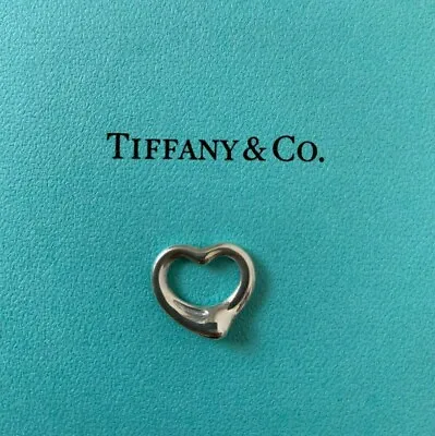 Tiffany & Co Sterling Silver Elsa Peretti Open Heart Pendant Necklace Top 15mm • $56.98