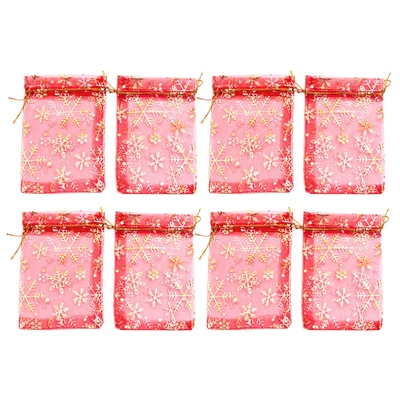 £6.06 • Buy  50pcs Organza Storage Bag Gift Bag Snowflake Drawstring Pouches Candy Bag For