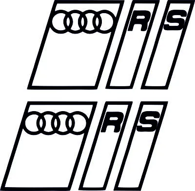 2 Audi-RS-Logo-Funny-Stickers-Decals- Car-Mirror-Window-55mm-103mm Each • £1.99