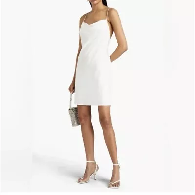 Aidan By Aidan Mattox Satin Bias Minidress 14 Ivory White Cocktail Party NWT NEW • $39.97