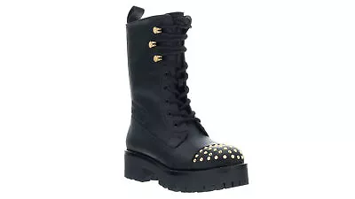 Versace Jeans Couture Black Signature Studded Classic Combat Boots • $149.99