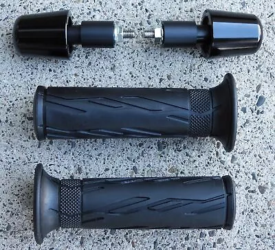 Suzuki GSXR 600 750 1000 GSX250R GSXR600 GSXR750 Hand Grips & Black Bar Ends • $29.95