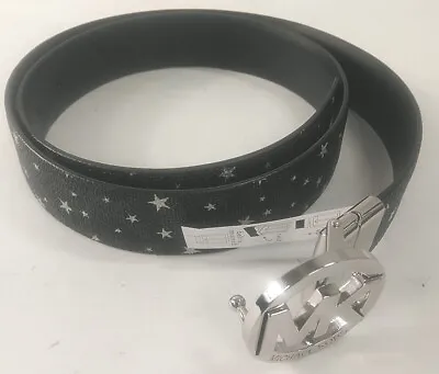 MICHAEL KORS Signature Reversible Belt Stars Black Leather 38  29556234C NWOT • $24