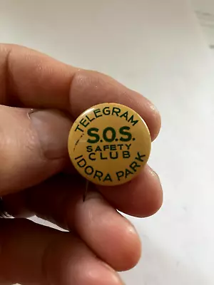 Idora Amusement Park Telegram Sos Safety Club Green Duck 1917 Pin Back Badge • $32.95