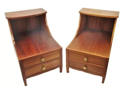 Pair Teak Danish Mid Century Modern Nightstands Chest Of Drawers End Tables Loun • $872