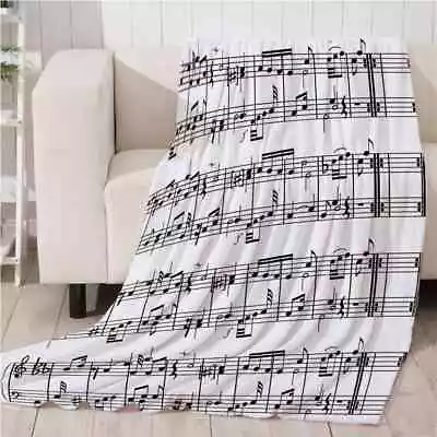 Lovely Beautiful Musical Notes 3D Warm Plush Fleece Blanket Picnic Sofa Couch • $44.41