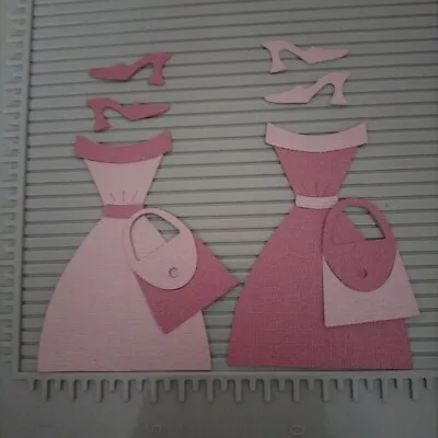 2 Pink  Dresses With Shoes & Bag  Design Fashion Die Cuts  • £1.50