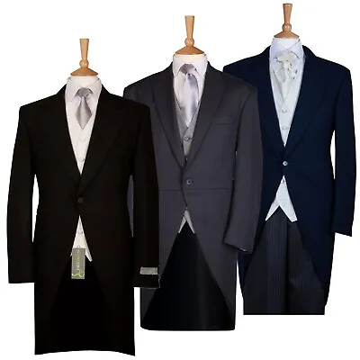 Mens Morning Suit Tailcoat Wool Wedding Jacket Herringbone Coat Royal Ascot Men • $117.25