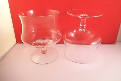 Vintage Pair Of Clear Glass Shrimp Cocktail Caviar Glasses • $10.99