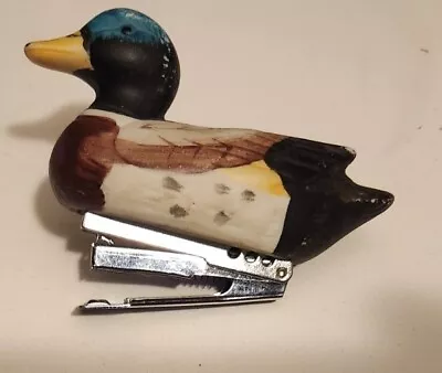 Vintage Jasco Ceramic Mallard Duck Stapler Decoy Figurine W/No Staples Works • $10.27