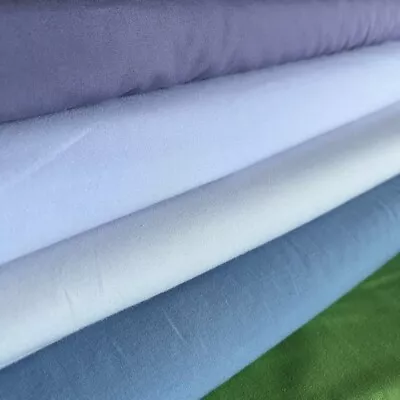 Frou Frou Uni Poplin Cotton Voile - 60  Wide BTHY. Blue Grey Green Or Purple • $5.50