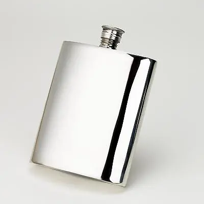 4 Oz. English Pewter Flask With High Polished Finish Engraved Free New In Box • $38.99